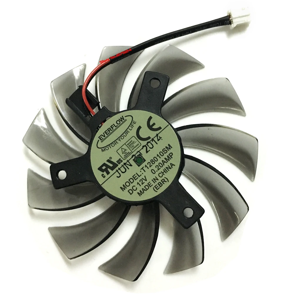 Вентилятор видеокарты PLD08010S12H охлаждение ATI HD5870 GTX460 75 мм 2 контакта провода 12 В