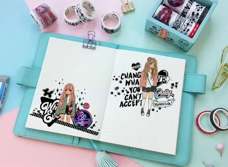 8 шт./упак. Kawaii крутая серия для девочек васи лента дневник DIY декоративная бумага Маскировочные ленты Корейская канцелярская этикетка наклейки подарок