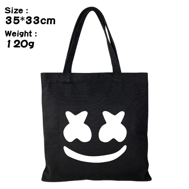 

Marshmello DJ Anime Hand Bag Shoulder Bag Women Men Boys Girls Shopping Grocery Bag Shopper Tote Canvas Bag