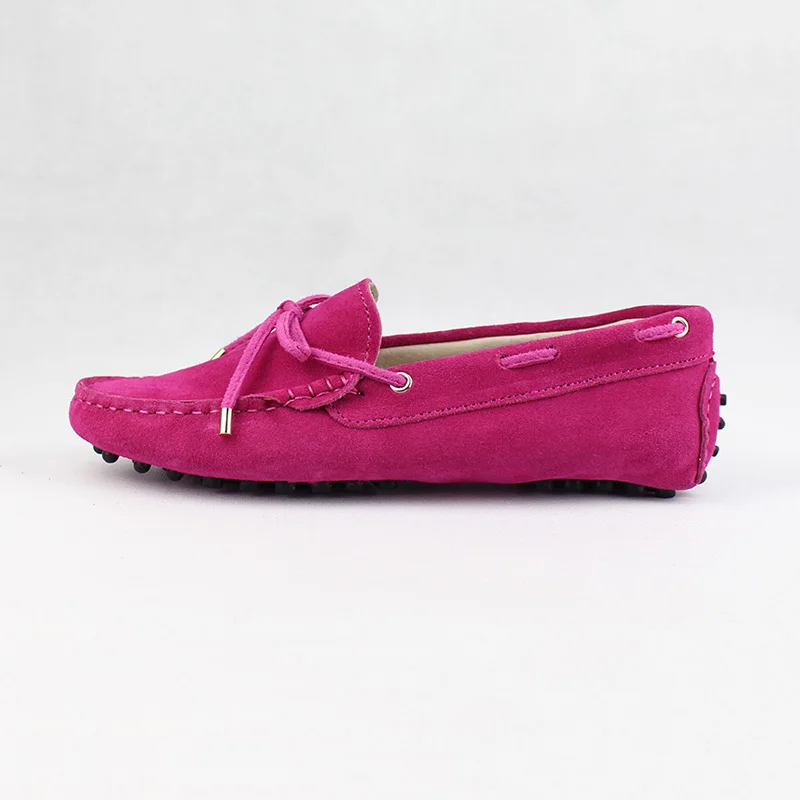 Модная женская обувь на плоской подошве из натуральной кожи; сезон весна-лето; повседневные Лоферы ручной работы на плоской подошве; женская обувь для вождения; Мягкие Мокасины - Цвет: Peach Pink