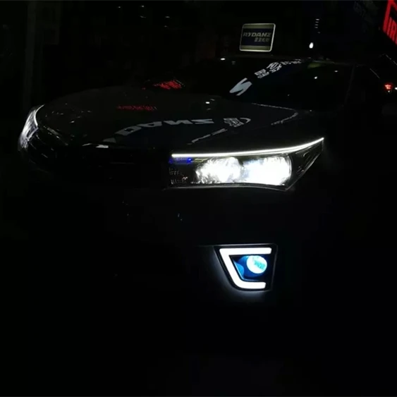 Светильник для бровей светодиодный DRL для Toyota Corolla Altis Eye brow светильник светодиодный внешний фонарь сигнальные аксессуары для парковки