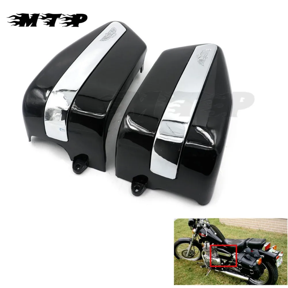 For Honda CA250 CMX250C Rebel 250 1996 2005 Black Battery Side Covers