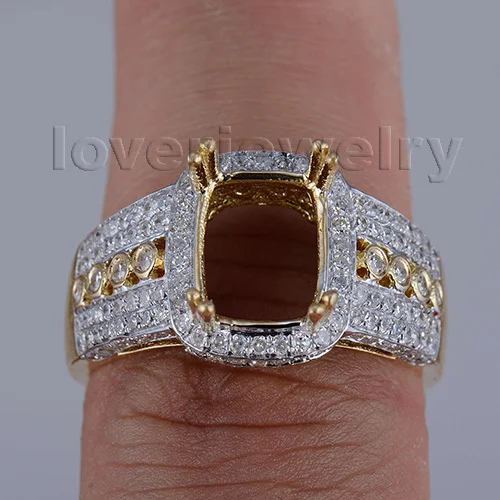 Кольцо LOVERJEWELRY из желтого золота 18 карат с натуральными бриллиантами размером 7x9