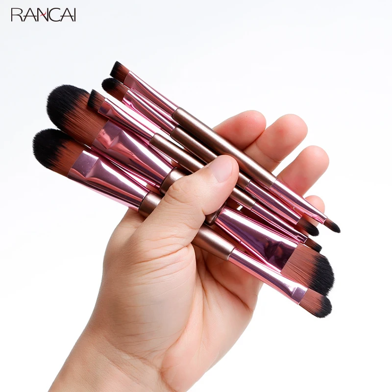 

New 5pcs Double Ended Makeup Brushes Rose Golden Cosmetics Brushes Eyebrow Powder Lips Shadows Make Up Tools Kit