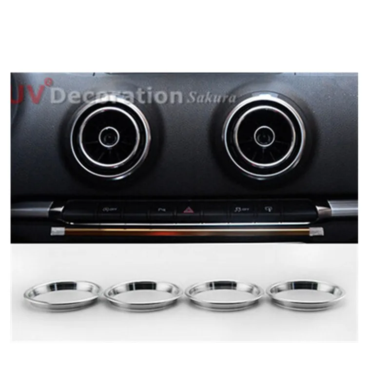 For Audi A3 8V 2012 2013 2014 2015 2016 2017 2018 Silver Air-condition Vent Outlet Cover Trims Interior Chromium Styling Parts For Audi A3 8V 2012 2013 2014 2015 2016 2017 2018 Silver Air-condition Vent Outlet Cover Trims Interior Chromium Styling Parts