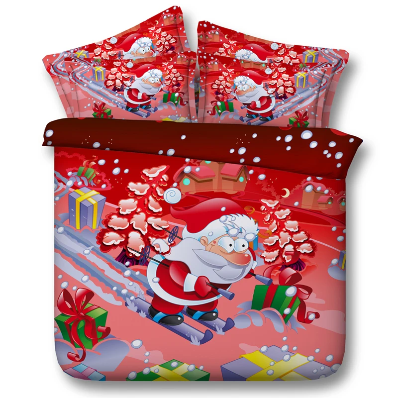 

Christmas bed linens Santa Clau 3d print comforter cover bedding sets 3/4pc bedspread twin full king sizes 500tc boys girls kids