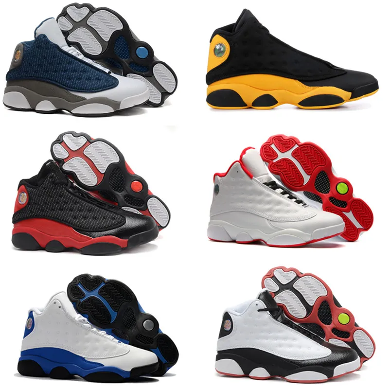 

13 Basketball Shoes Men Bred Atmosphere Grey Particle Graduation Class of 2002 Sport Sneakers Hyper Royal Blue Black