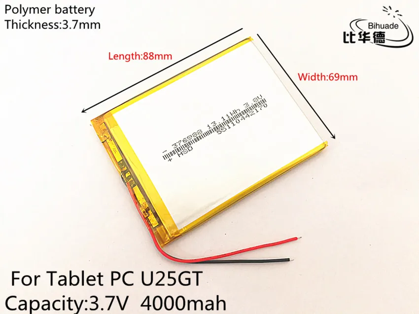 376988 3,7 V 4000 mAh литий-полимерный Батарея с защитой доска для планшетных ПК U25GT