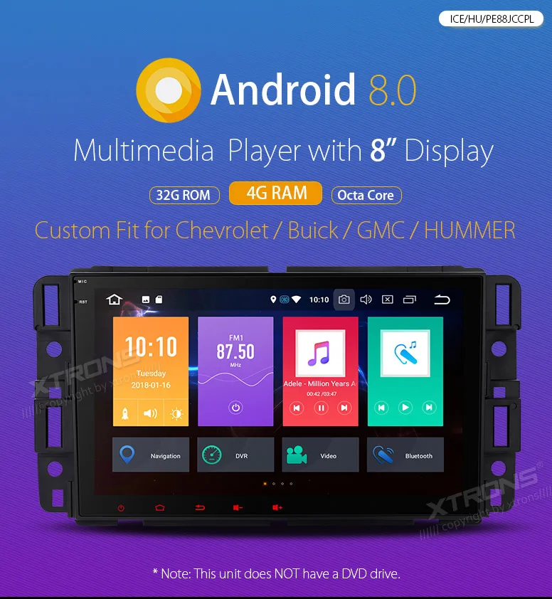 Clearance 8" Android 8.0 Octa Core Car Stereo Radio Player GPS Multimedia for Chevrolet Suburban Tahoe Impala Buick Enclave GMC HUMMER 0