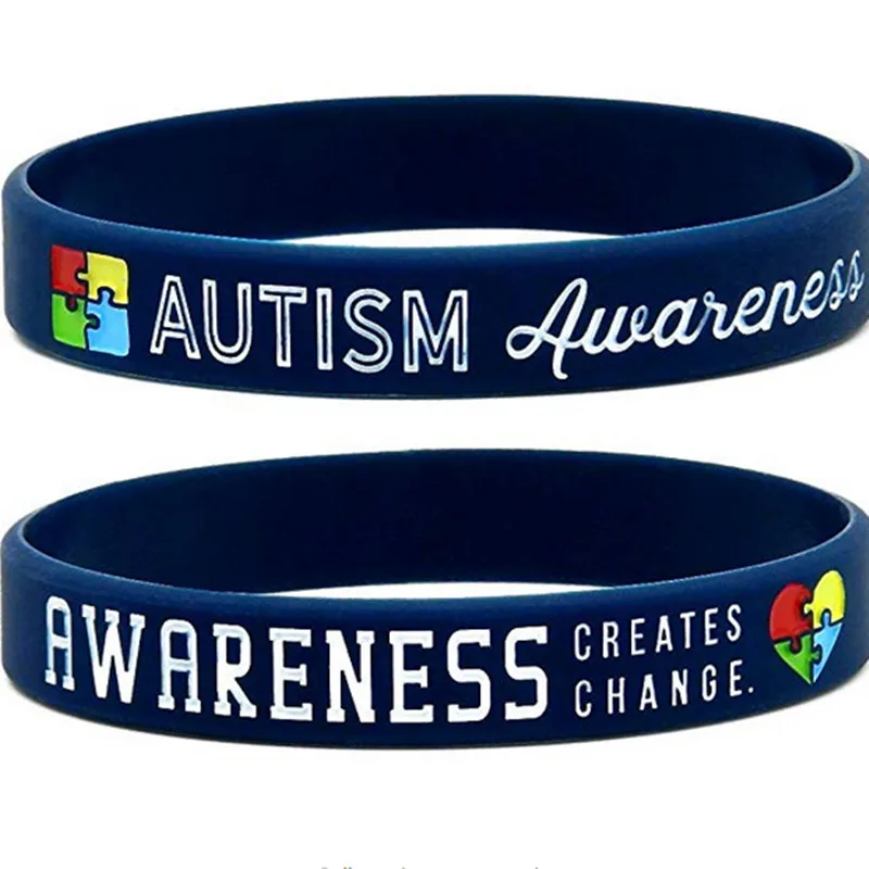 Autism Awareness Bracelets, 6-pack - Silicone Wristbands in Adult Unisex Size (4)__