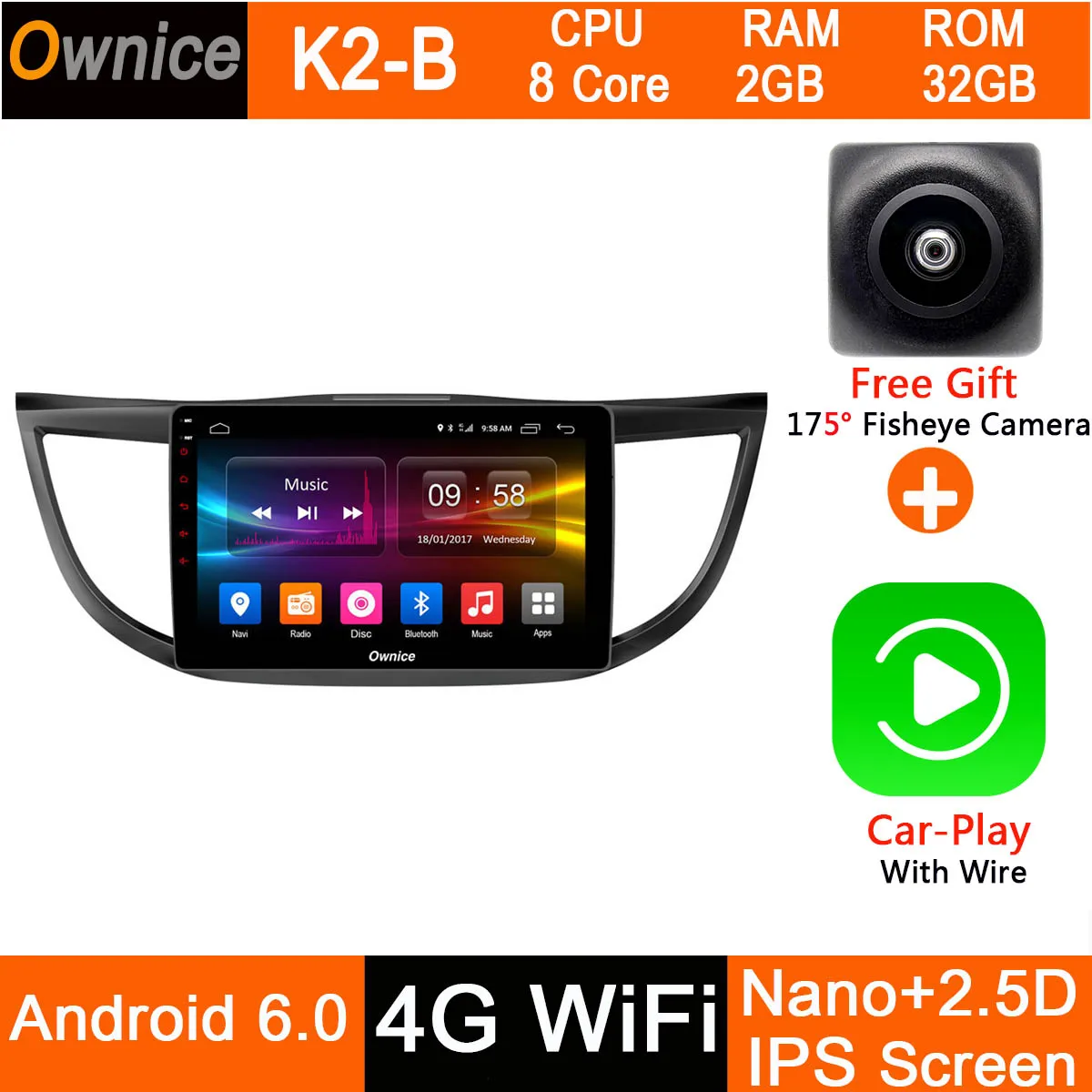 10," ips Octa 8 Core Android 9,0 для Хонда сrv CR-V 2012 2013 автомобиля dvdradio плеер 4G Оперативная память+ 32G Встроенная память DSP CarPlay - Цвет: K2-B-CarPlay