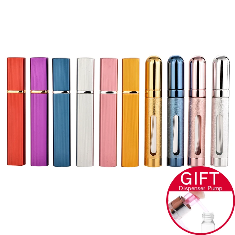 

New style High Quality Portable Refillable Aluminum Perfume Bottle With Atomizer Empty Parfum Cosmetic Glass Container