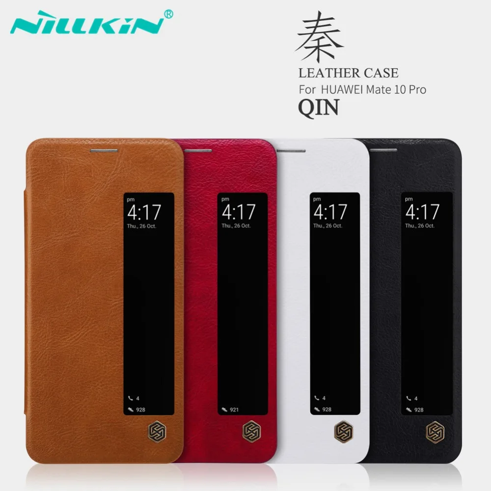 

Nillkin For Huawei Mate 10 Pro Case Cover Flip PU Leather Smart Sleep Wake Case Mate10 Pro Cover View Window Protective Shield