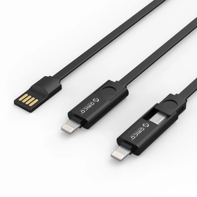 ORICO كابل يو اس بي 2 في 1 الهاتف المحمول USB شحن كابل بيانات ل iphone 5/6/7/8 /X