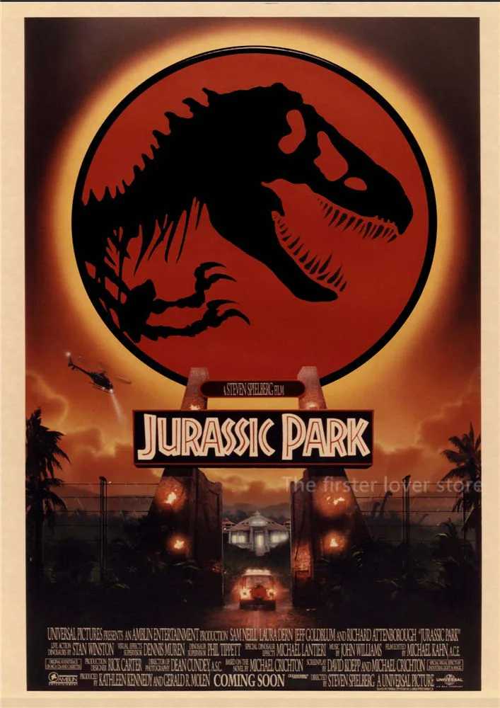 

Jurassic Park Movie Posters Vintage Style Wall Stickers Kraft Paper Prints Home Decoration wall sticker