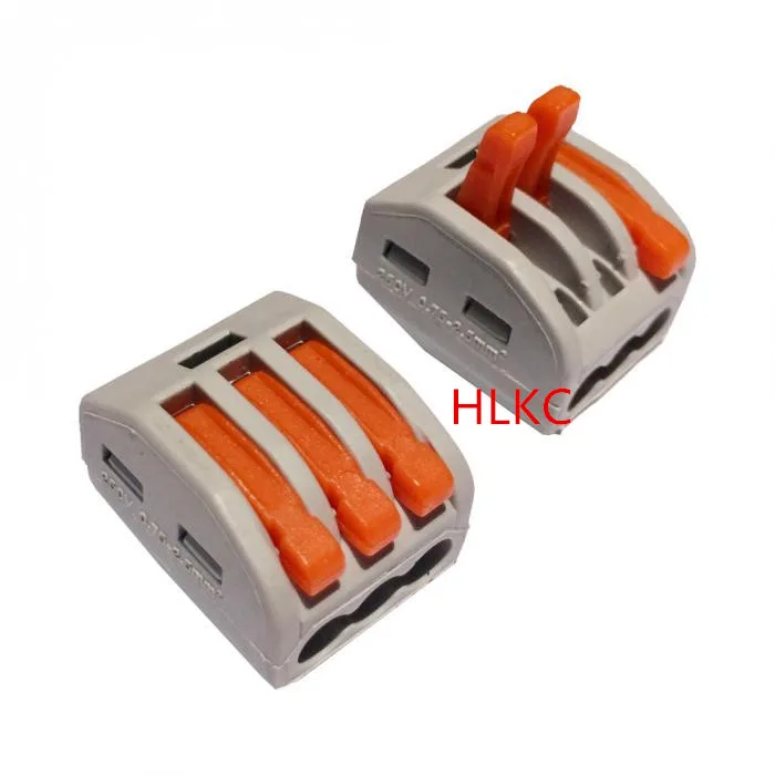 

10Pcs/lot PCT-213 (wago 222-413) 3 Pin Universal compact wire connector conductor cable connector