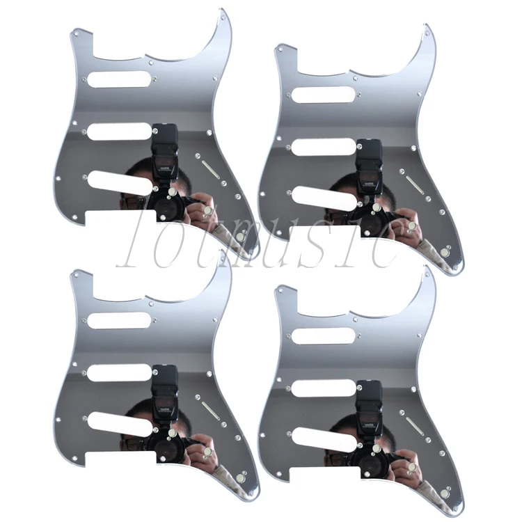 

4Pcs New Mirror Pickguard 11 Hole SSS For Electric Strat Style Guitar Replacement