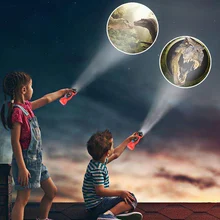 24 Patterns Spiderman Flashlight Children Toys Cartoon Dinosaur Projector Lamp 90 Rotary Early Enlightenment Education Kids Toy