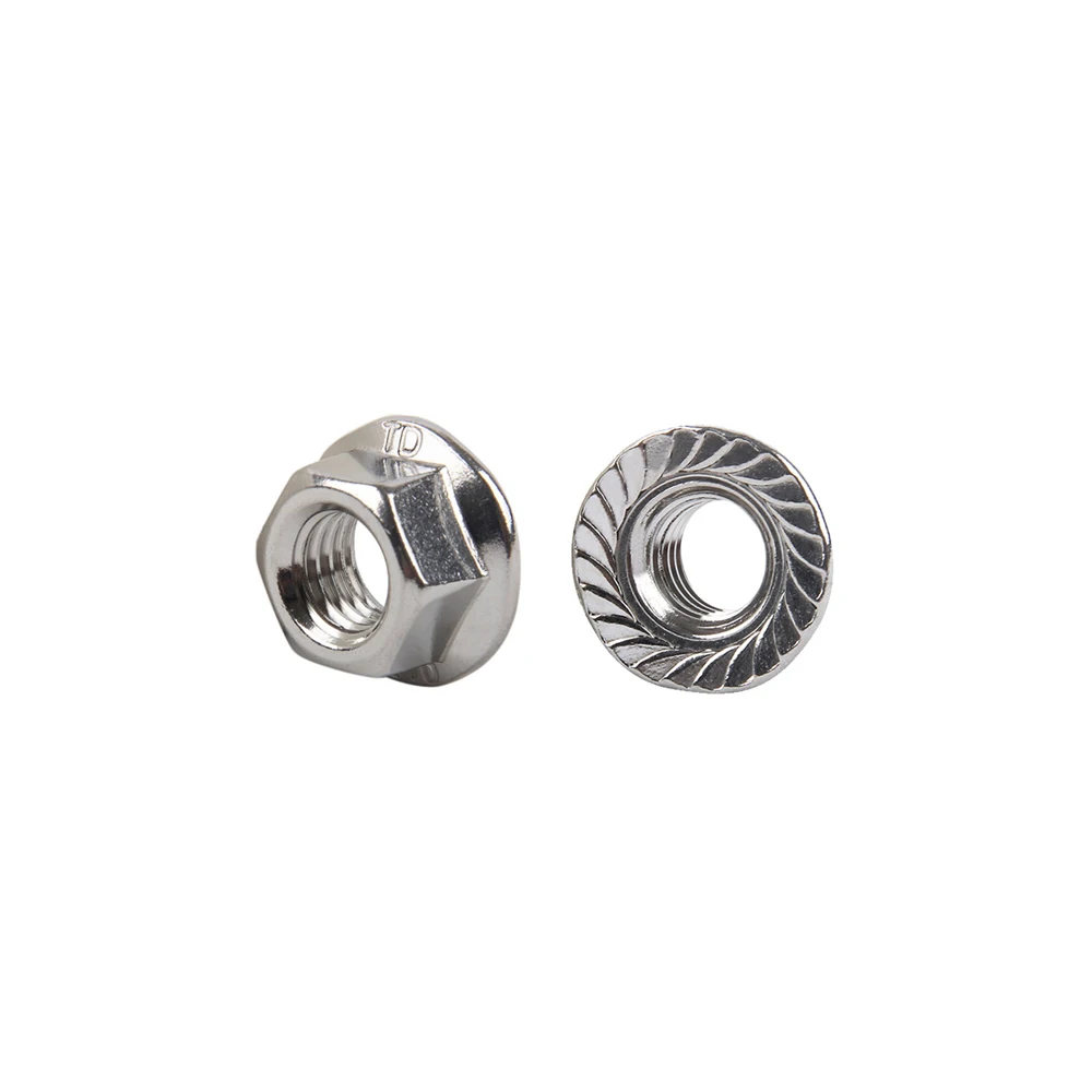 

4PCS to 50pcs DIN6923 304 Stainless Steel Flanged Hex Nut Flange Nuts non-slip lock nut M3 M4 M5 M6 M8 M10 M12