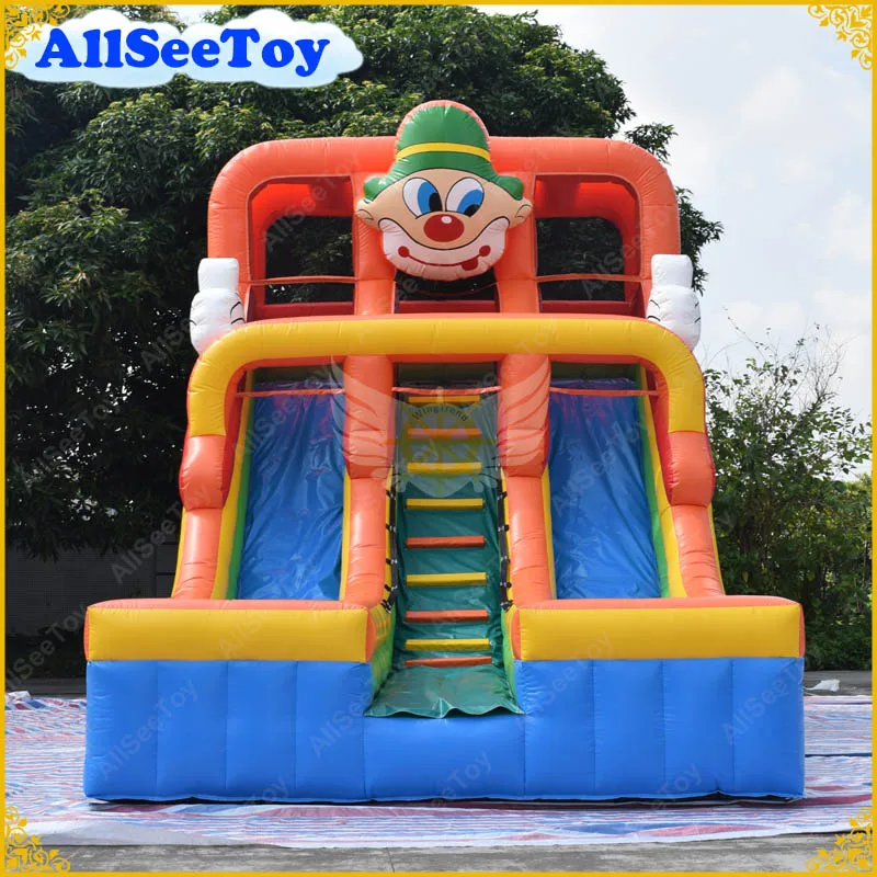 

Giant Inflatable Clown Dry Slide for Kids, PVC Tarpaulin Material For Commercial Use