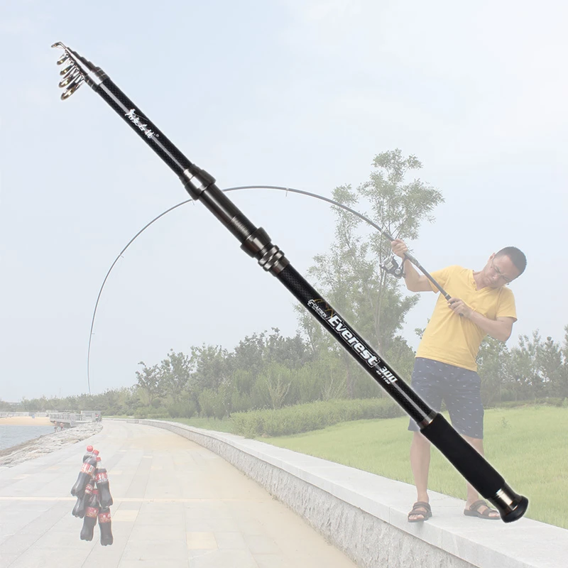Vara de pesca m de alto carbono giratória, nova, 2.1m, 2.4m, 2.7m, 3.0m, frete grátisVaras de