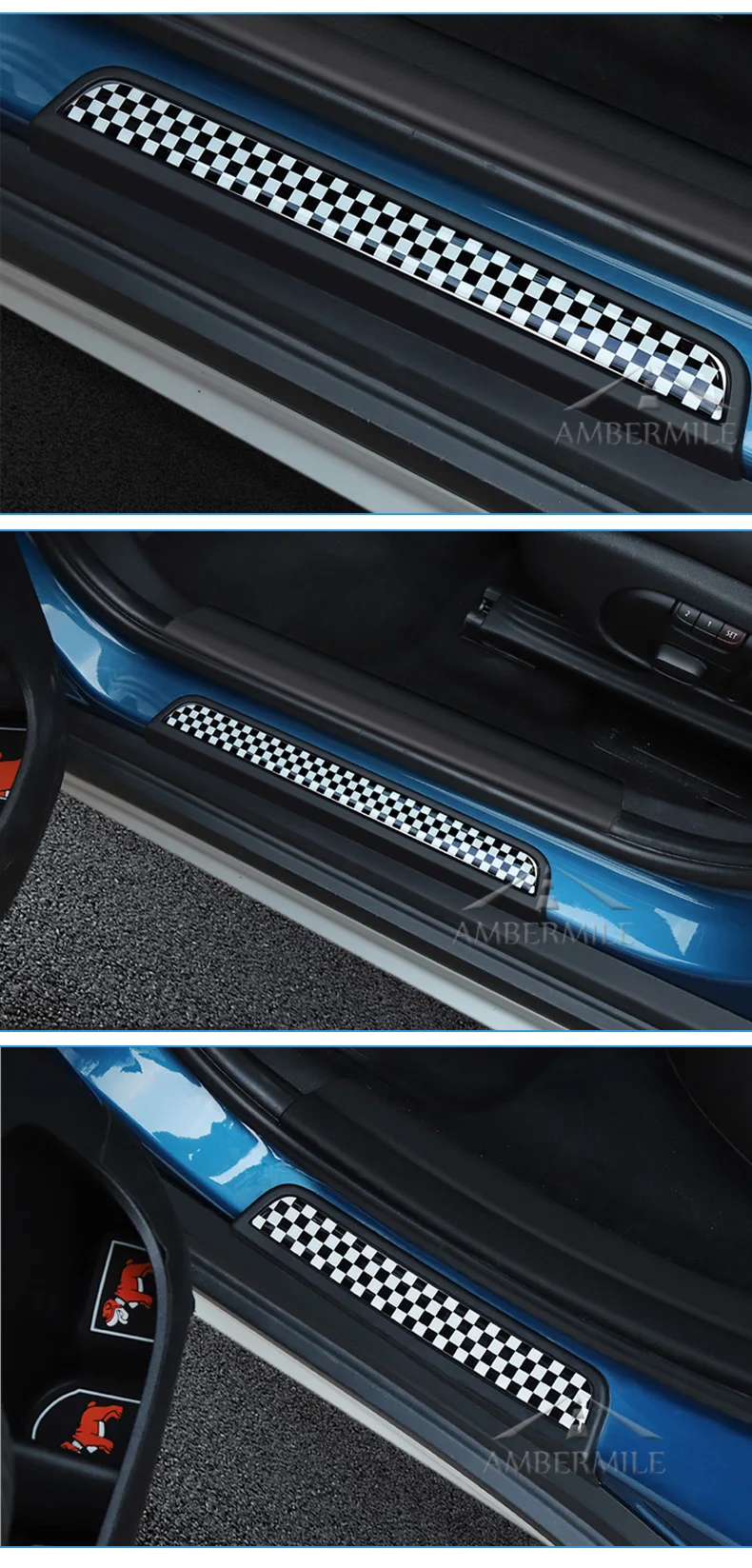 4pcs Union Jack Car Door Sill Plate Pedal Footboard Stickers for Mini Cooper Countryman F60 Accessories Car Styling (7)