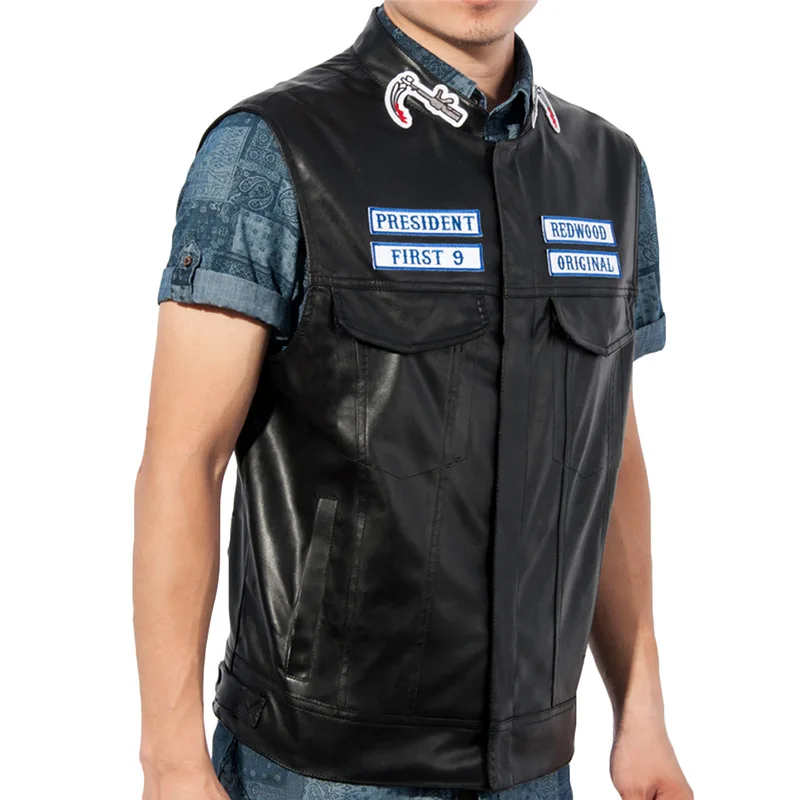 Fashion Men Sons of anarchy motorcycle club vest faux