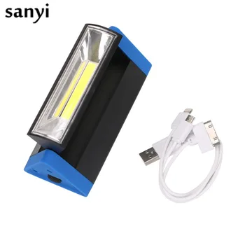 

Super Bright USB Charging COB Light Strip Flashlight Work Light Torch Linterna Magnetic+Hook Mobile Power Bank For Your Phone