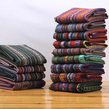 

100x150cm New Ethnic Print African Cotton Linen Fabric DIY Handmade Sewing Fabric For Sofa Bags Dress Home Decor Table Cloth