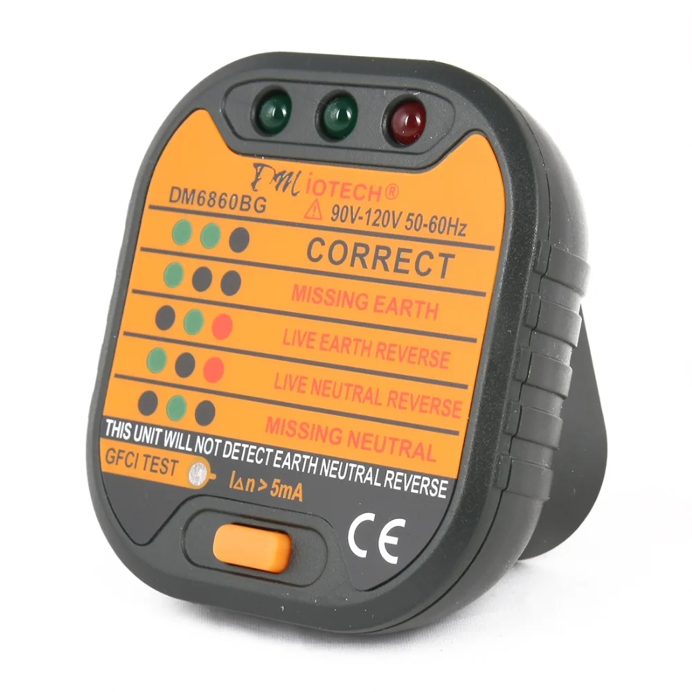 New Hot Sale DMiotech PM6860 US Plug Series Socket Tester w GFCI Test