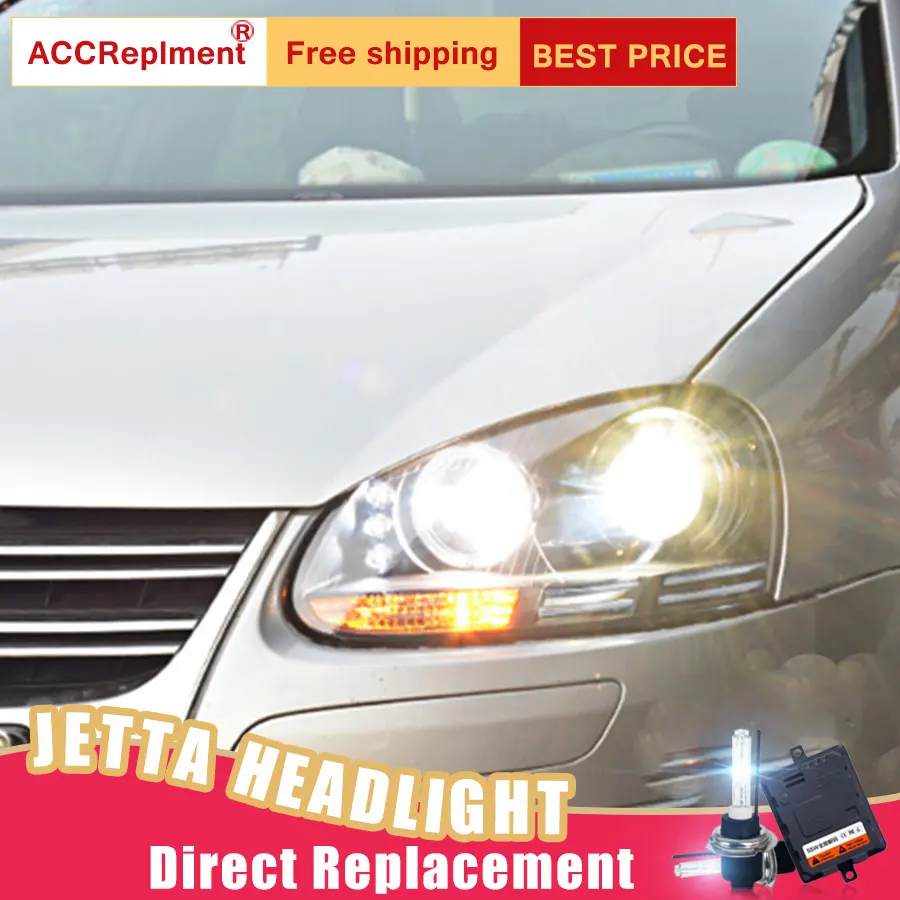 2Pcs LED Headlights For VW Jetta 2006 2011 led car lights Angel eyes