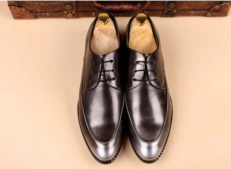 Cosidram свадебные туфли в деловом стиле из искусственной кожи Туфли-оксфорды; обувь в деловом стиле; Мужские модельные туфли с острыми носками для мужчин Весна 47, 48(Европа), BRM-004