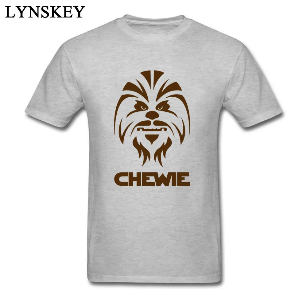 Cheap Adult T Shirts O Neck Summer Autumn Short Sleeve 100% Cotton Tops Shirts Chewbacca Face Logo Printed Sweatshirts grey