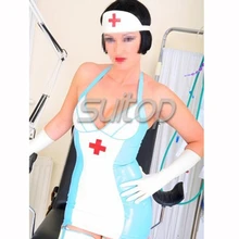 Новое поступление сексуальное латексное платье для вечеринки сексуальные латексные перчатки резиновый чулок Костюм Медсестры