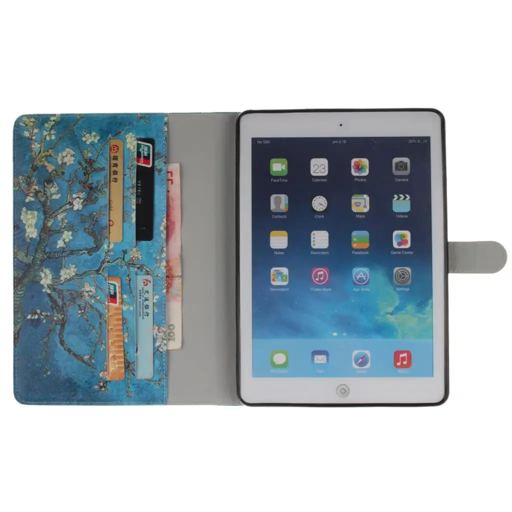 Ван Гог Флип PU кожаный чехол для Apple iPad Air 2 iPad Mini 4 iPad 2 3 4 5 6 Чехол Планшеты Smart Cover с держателем карты#2