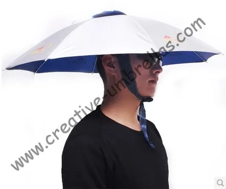 Hat fishing umbrellas,UV protecting,ajustable sizes and round ribs,65cm diameter outdoor product,suitable for sun&rainy day