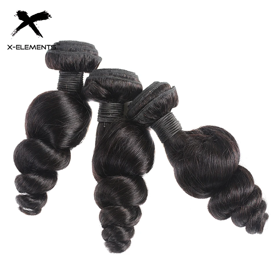 X-Elements Brazilian Loose Wave Hair 134 Bundles Deals Natural Color Human Hair Extensions 8-26 Non Remy Hair Weave Bundles (7)