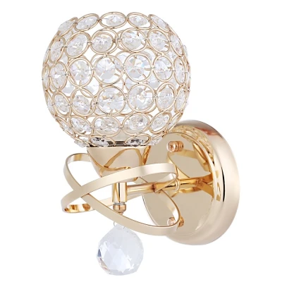 

Modern Style Luxury Crystal Cover & Aluminum Chrome Indoor Wall Sconce Lamp Light Fixture