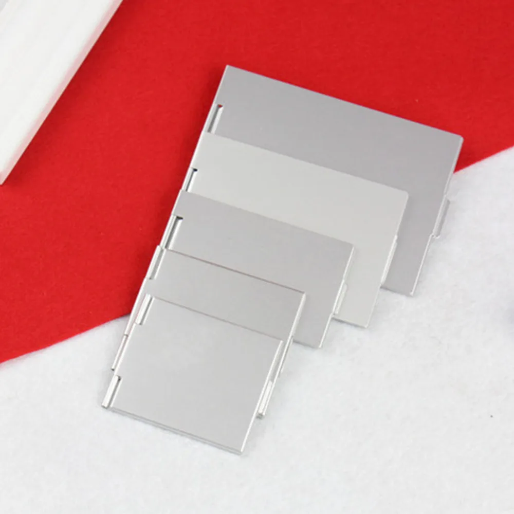 

Unbreakable Girl Ultra-thin Make Up Pocket Mirror Cosmetic Rectangle Foldable Silver Makeup Mirrors Gift