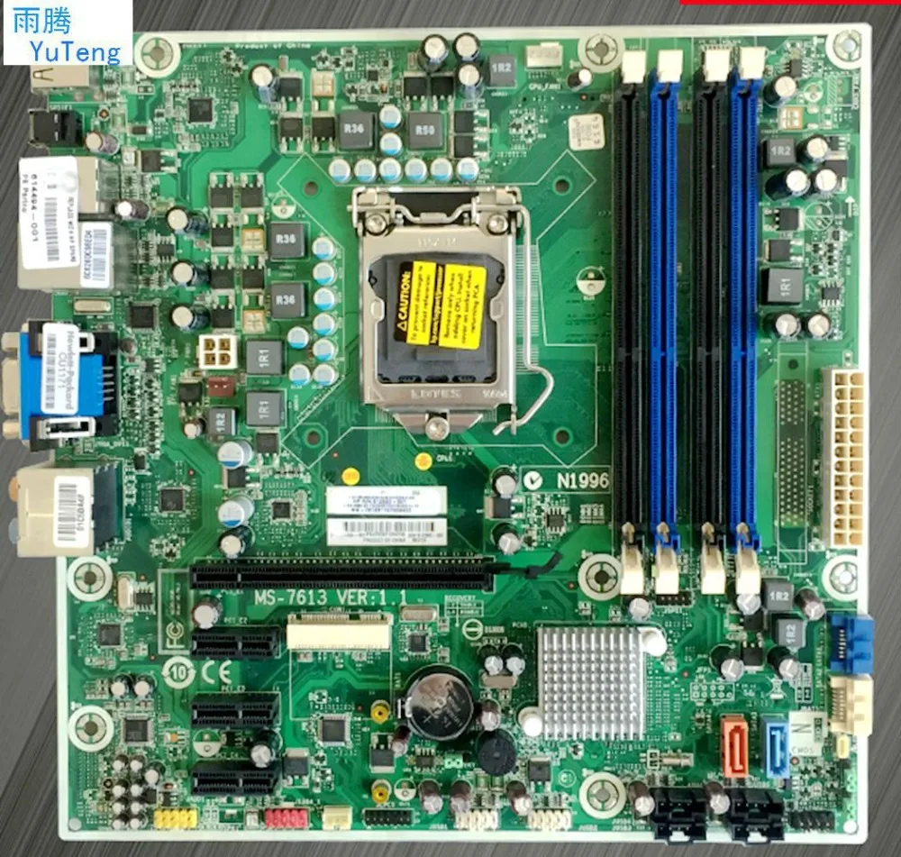 

612500-001 For HP Pro 3130 7100 Desktop Motherboard 614494-001 MS-7613 VER:1.1 LGA1156 Mainboard 100%tested fully work