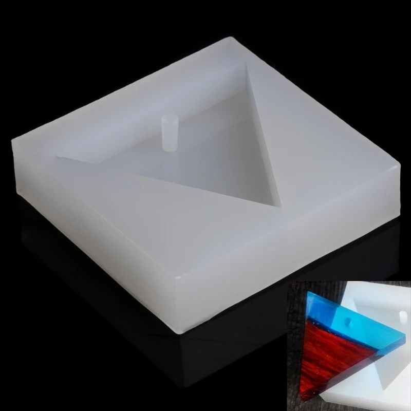 

Silicone Mold Triangle Resin Jewelry Making Mould Necklace Pendant DIY Craft with hole
