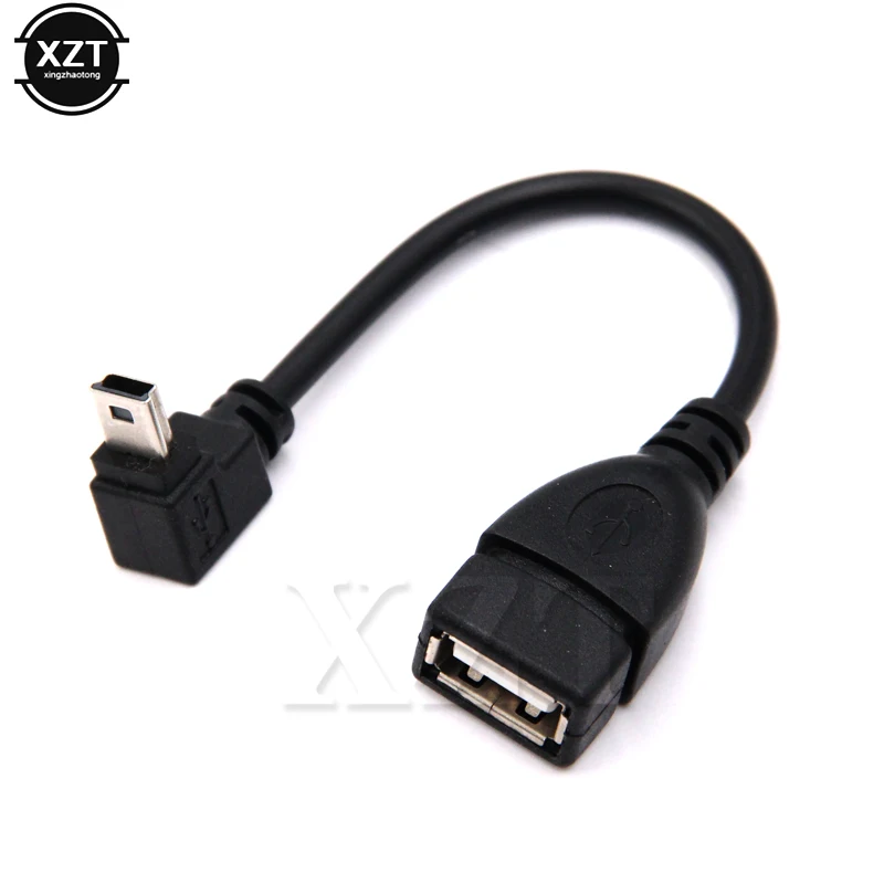 

High Quality USB A Female to Mini 5P USB B Male Conversion Adapter OTG Cable Upwards Black Portable Design