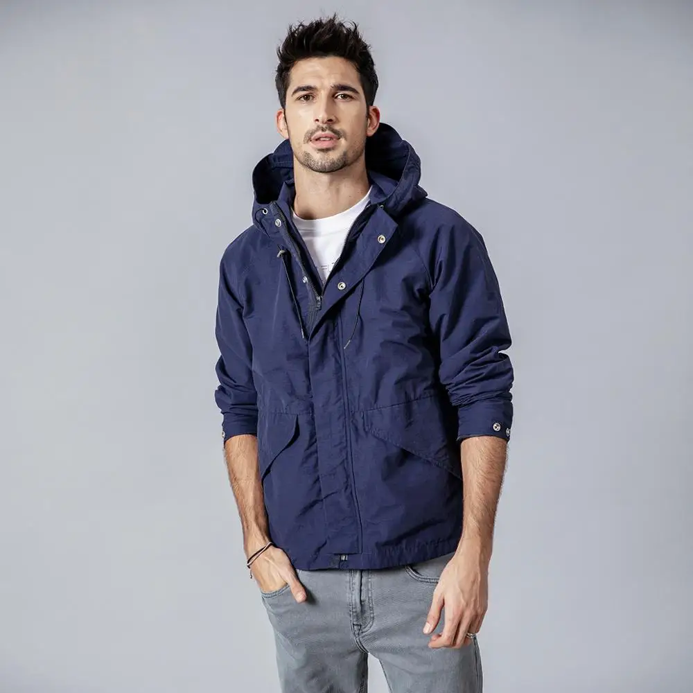 Мужская куртка с капюшоном SIMWOOD модная повседневная ветровка брендовая одежда