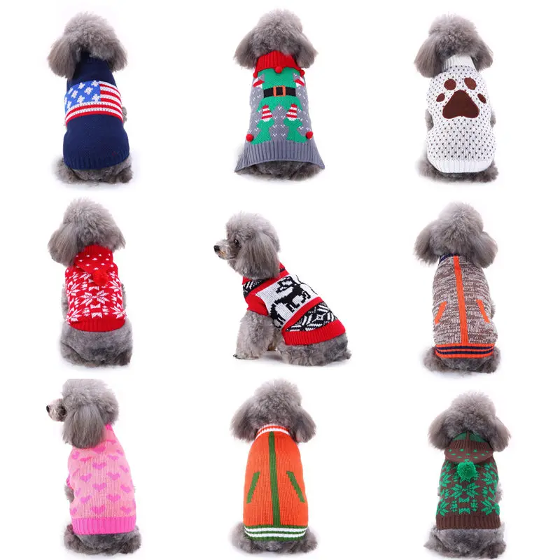 

New Autumn/winter Wool Dog Sweater Simple Christmas Knitting Sweater for Small and Medium Dog Pet Clothes Dogs Accessories