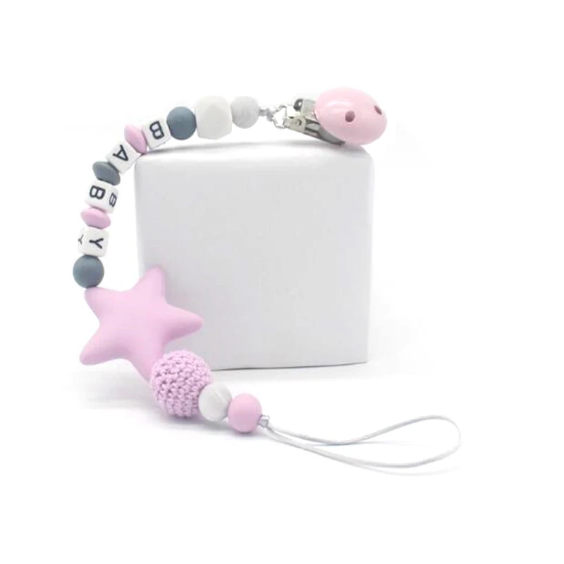 

Fashion Designer Silicone Pacifier Clip Chain Teething Chain for Baby Teething Soother Safety Chew Toy Dummy Clips