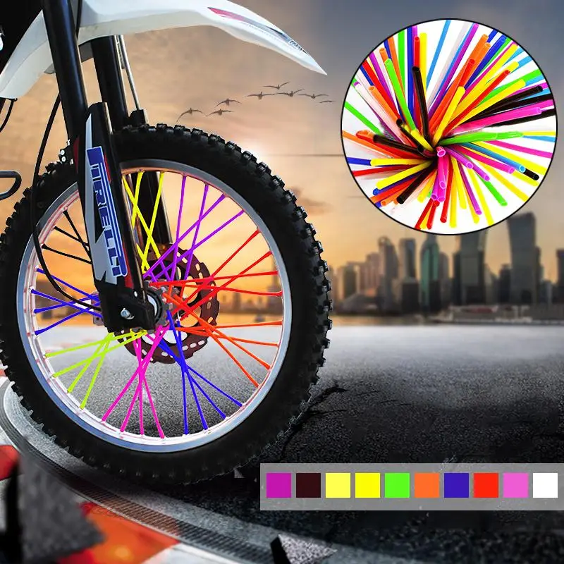 36 Pcs/Pack Motorbike Bicycle Wheel Spoke Wraps Rim Trim Cover Black 
