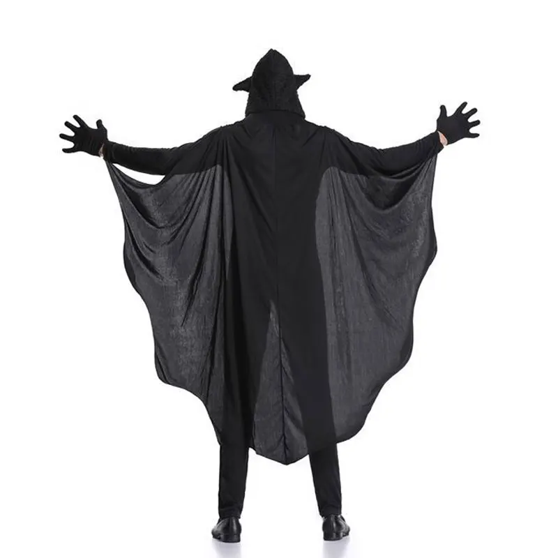 Umorden Purim костюм для вечеринки на Хэллоуин, мужские костюмы вампира с черной летучей мышью, длинный комбинезон для косплея летучей мыши