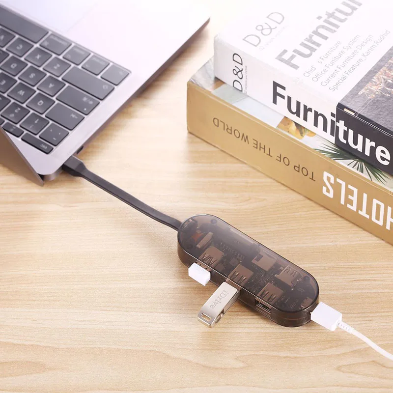 

Transparent USB C HUB to USB 3.0 HDMI SD card reader Multi USB Adapter for MacBook 7 port HUB Computer Accessories Type C HUB