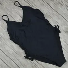 Черный сексуальный женский цельный купальный костюм плотная одежда для купания женский с открытой спиной бразильский Монокини Пляжная одежда купальный костюм XL