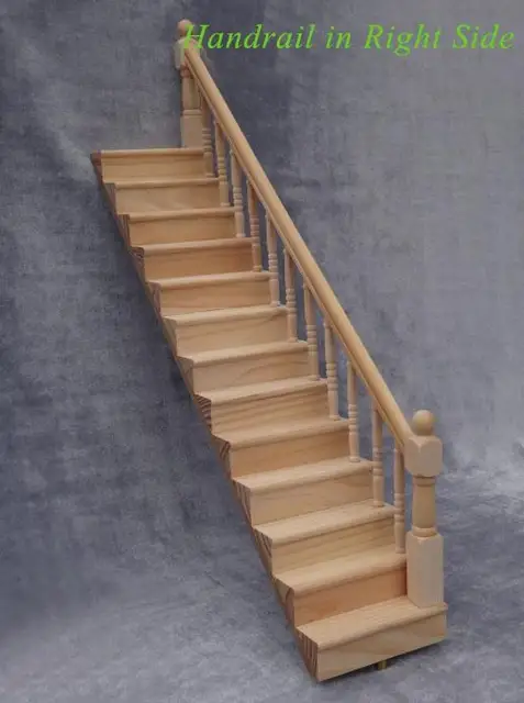 Pasamanos De Madera Derecha Escaleras Mini Muñeca Modelo De Pasamanos De Madera Derecha Escaleras Mini Muñeca Modelo De